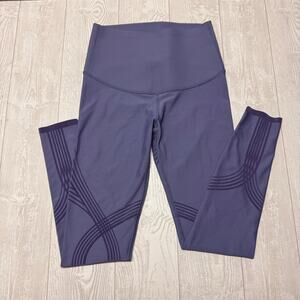 Fanka Body Sculpt Leggings Womens Purple High Rise Compression Geometric Workout